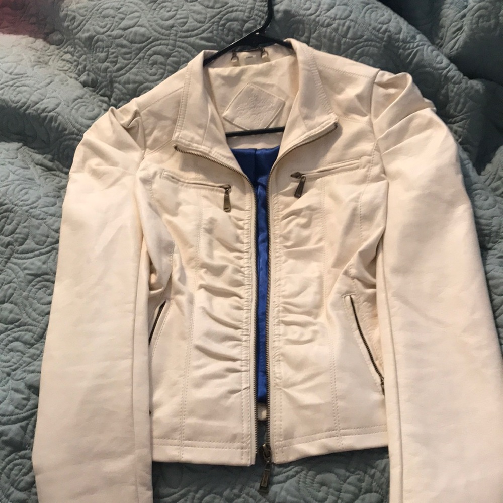 Cream leather jacket